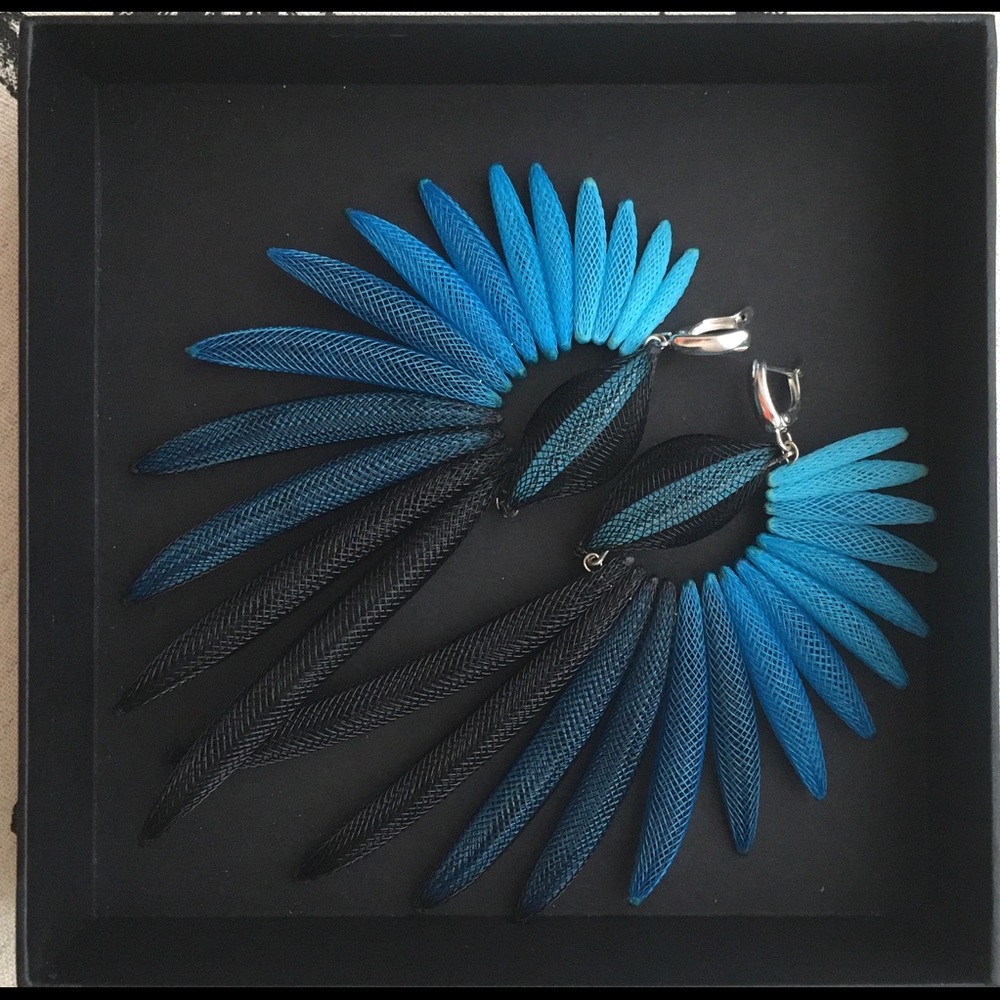 Handmade earrings. Modern art